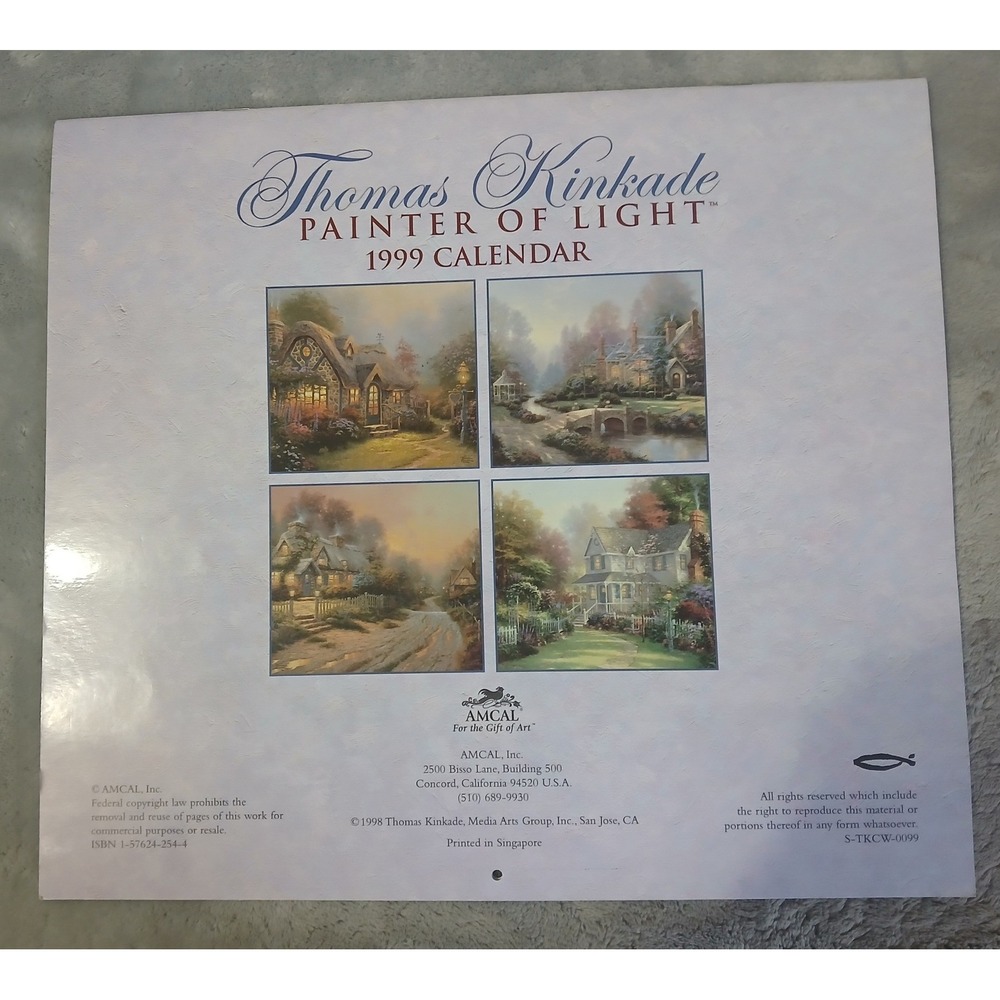 Thomas Kinkade Painter of‎ Light 1999 2003 Wall Calendar Lot Vintage AMCAL Art - Picture 4 of 9